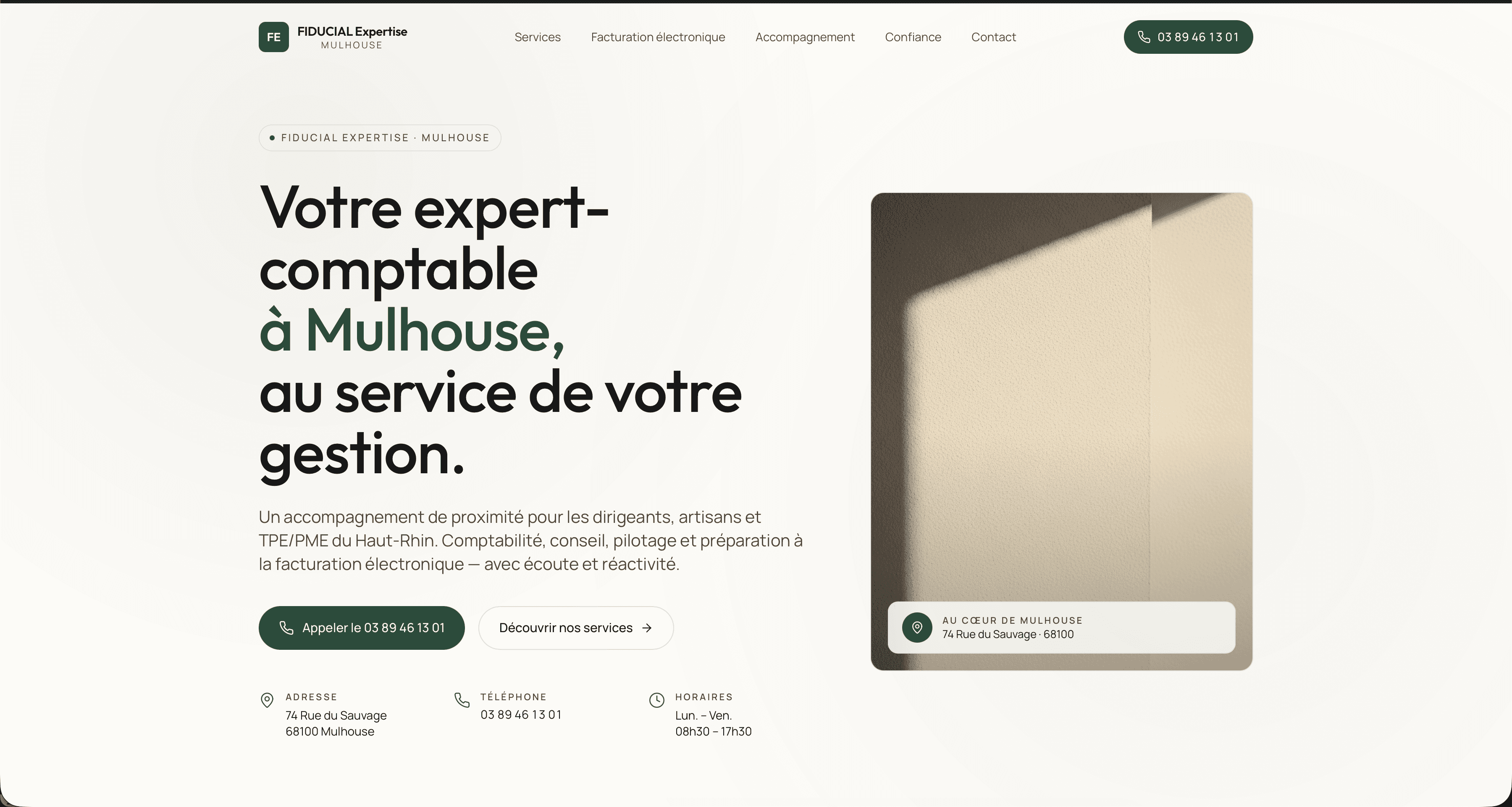 Exemple de site internet pour expert-comptable réalisé par Belvédère