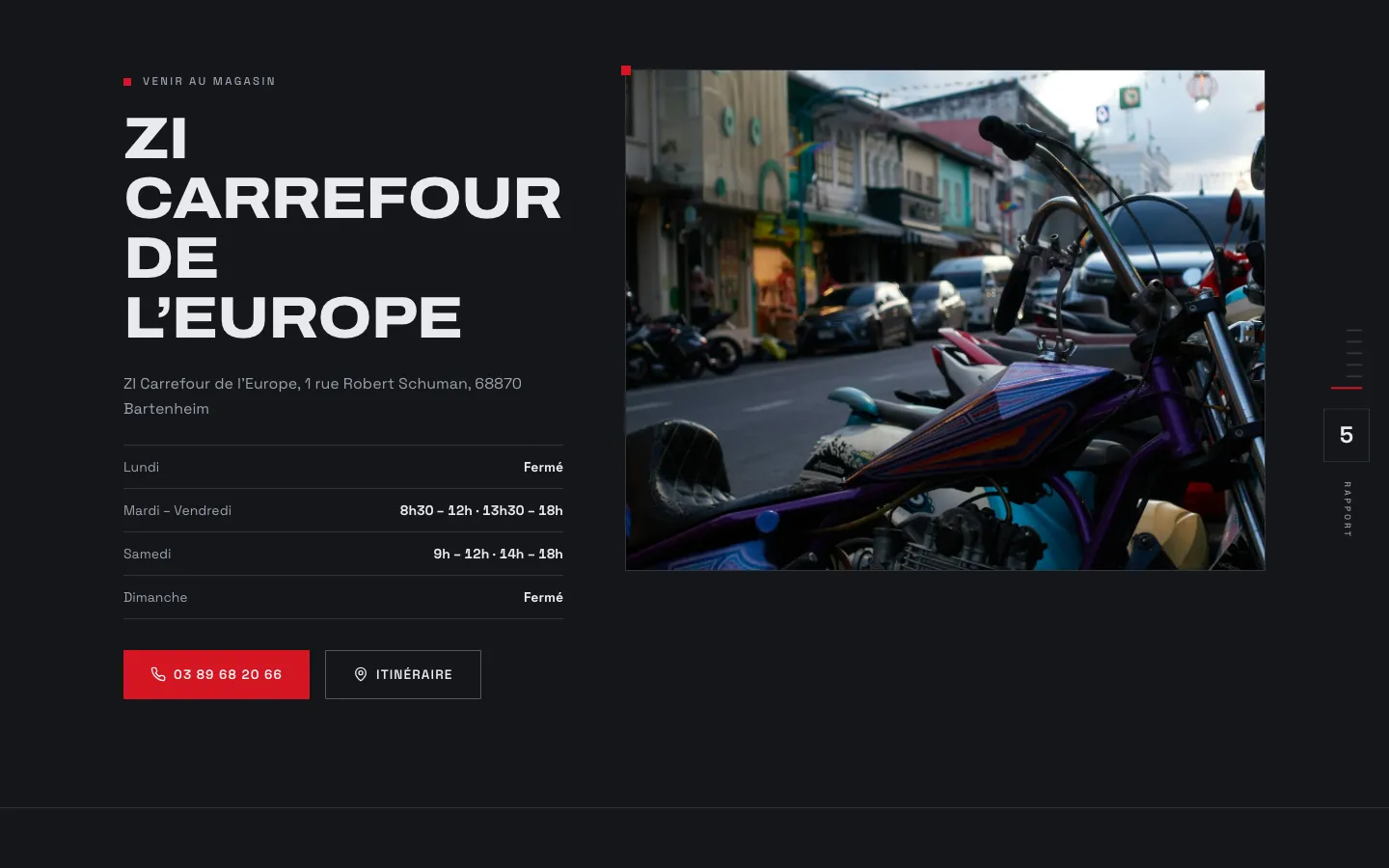 Exemple de site internet premium pour magasin de pièces moto réalisé par Belvédère — capture 3