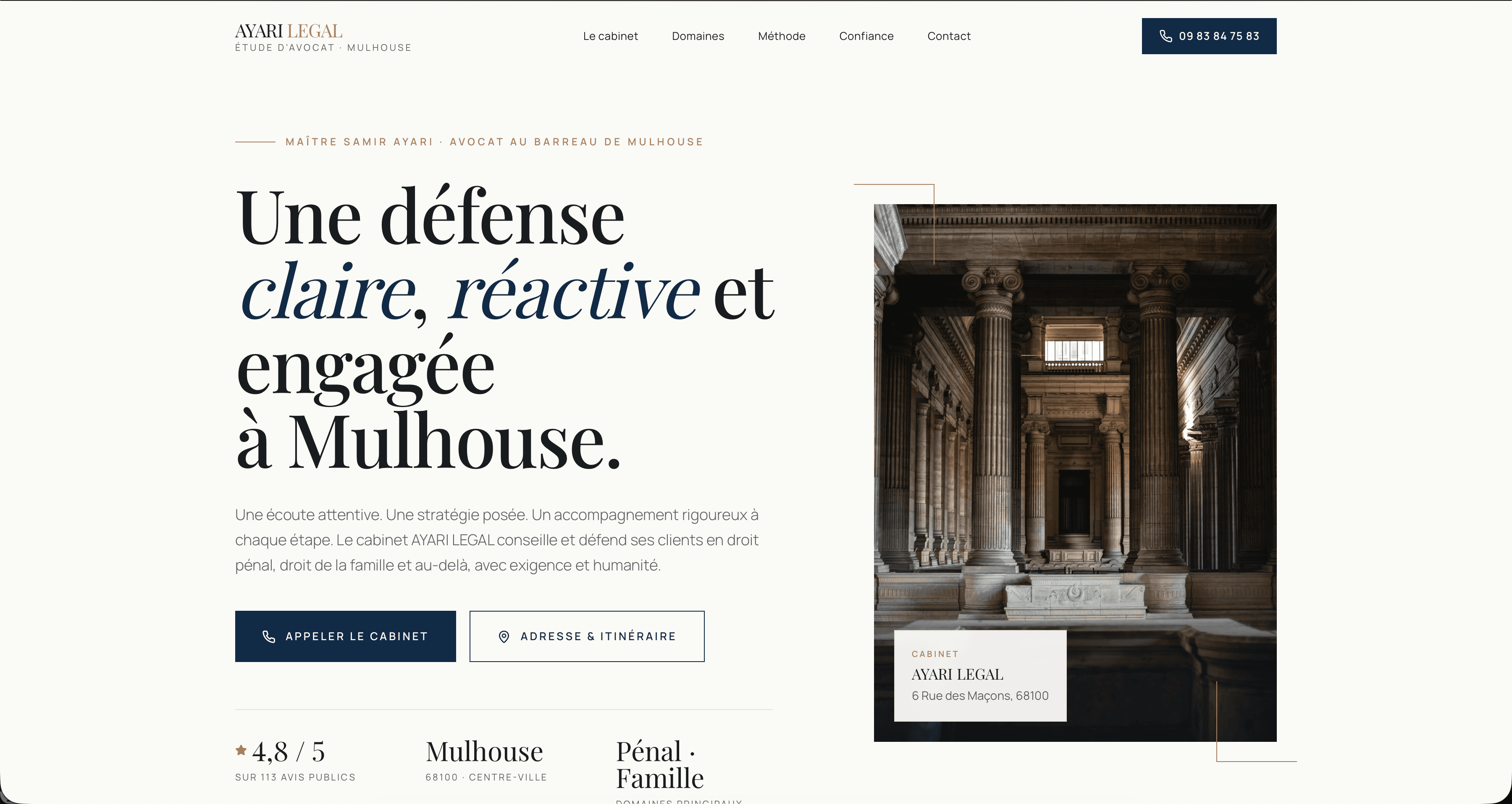 Aperçu du site Cabinet d'avocat — Mulhouse