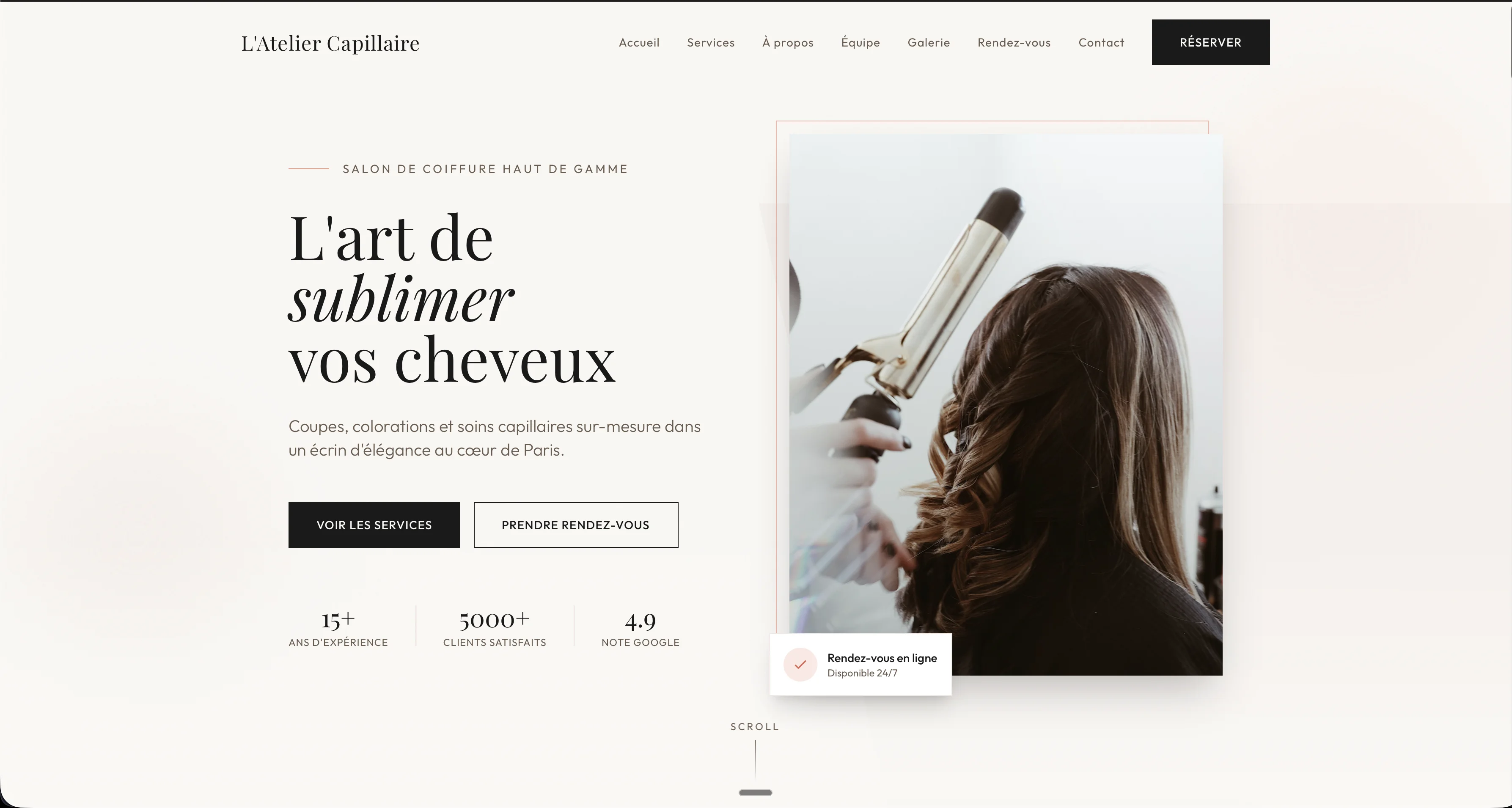 Aperçu du site Salon de Coiffure — Mulhouse