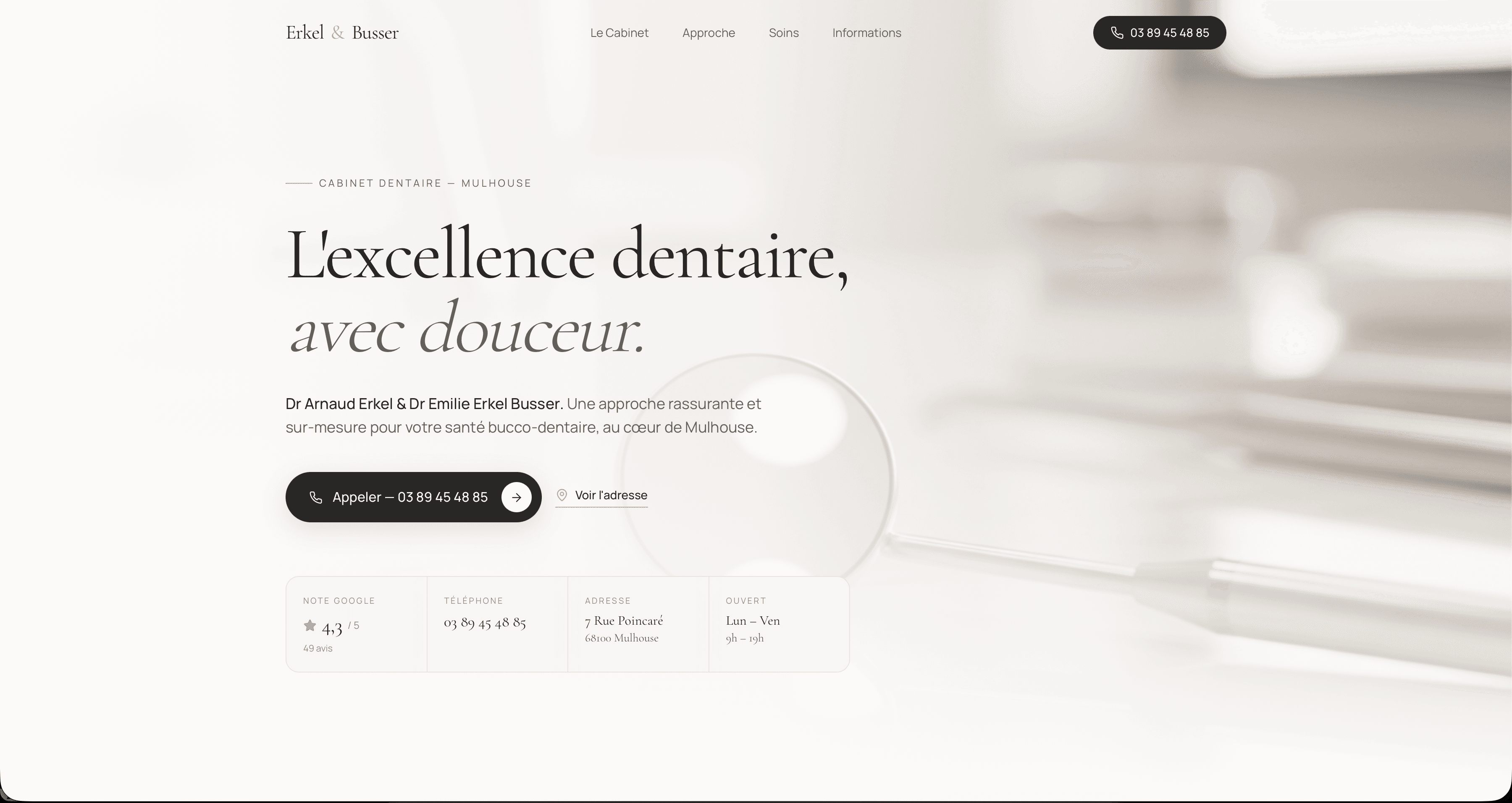 Aperçu du site Cabinet dentaire — Haut-Rhin